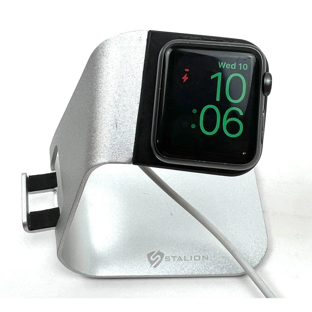 Apple Watch Series 1 A1802 Aluminum 38mm Smart Watch 2 Bands & Charging Stand